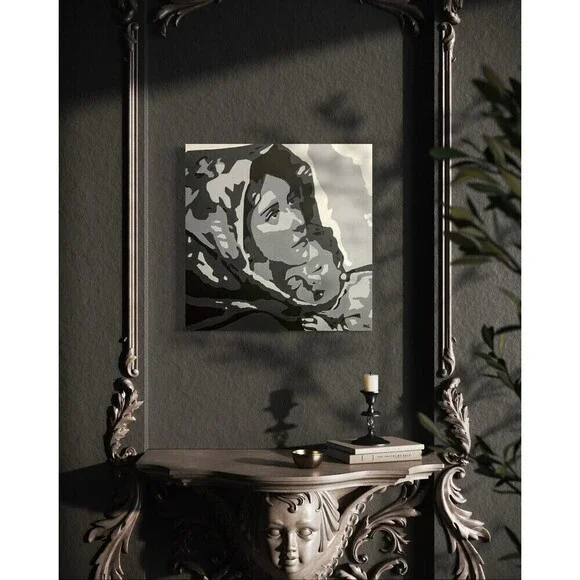 Original Acrylic Painting "THE MADONNA OF MILITARY MOTHERS" Signed 24 x 24 - Picture 7 of 7